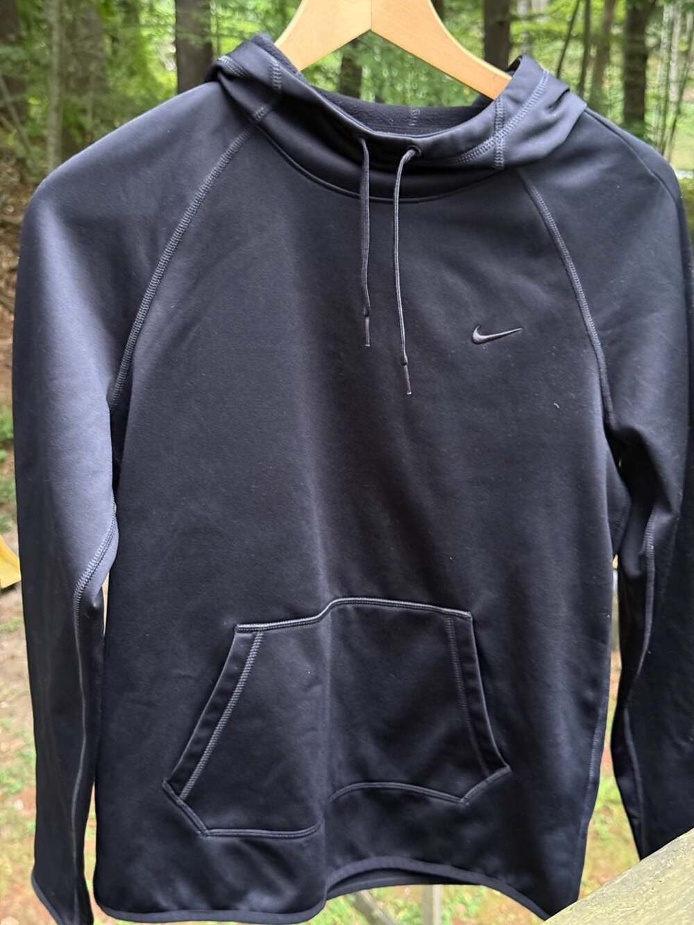 Nike Dri-Fit Black Pullover Hoodie Sweatshirt Swoosh Men's Small